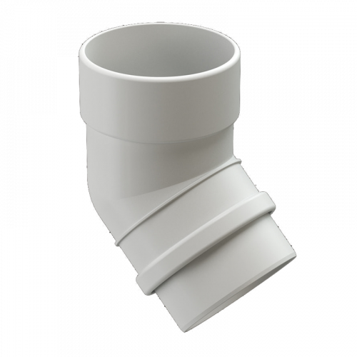 Колено трубы 45° Docke LUX D100 Пломбир RAL9003