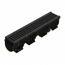 Канал (лоток) водоотводный ЛВ-15.21.22 PolyMax Basic пластиковый с решеткой 0824082-М 1000x210 мм H=217 мм Standartpark