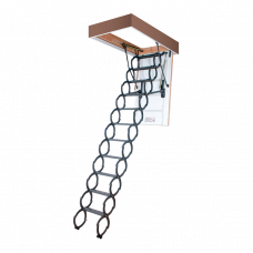 Лестница чердачная Fakro LST 70x120x260/280 ножничная металлическая, 2 поручня