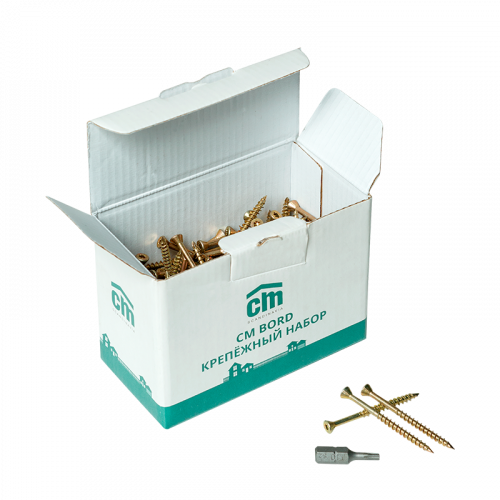 Саморезы CM Bord TORX 10 сталь оцинков., с битой 3,5*45 желтый 200 шт.