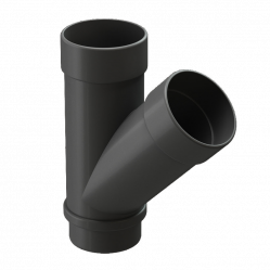 Тройник трубы 45° Docke LUX D100 Графит RAL7024