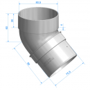Колено трубы 45° Docke STANDARD D80 Зеленый RAL6005