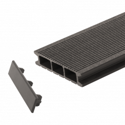 Заглушка торцевая GRINDERDECO пластик гладкая Асфальт, 125x25x3 мм 10 шт.