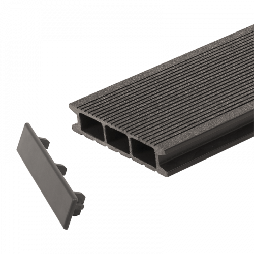 Заглушка торцевая GRINDERDECO пластик гладкая Асфальт, 125x25x3 мм 10 шт.