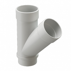 Тройник трубы 45° Docke LUX D100 Пломбир RAL9003