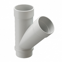 Тройник трубы 45° Docke LUX D100 Пломбир RAL9003