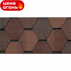 Гибкая черепица Kerabit Лапландия Гекса K Мокка SBS-битум 3 м²