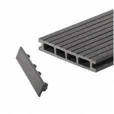 Заглушка торцевая GRINDERDECO пластик гладкая Асфальт, 150x25x3 мм 10 шт.