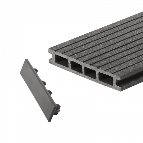 Заглушка торцевая GRINDERDECO пластик гладкая Асфальт, 150x25x3 мм 10 шт.