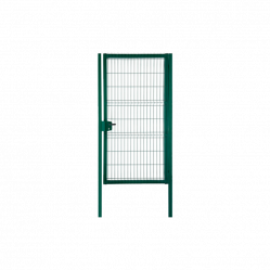 Калитка с замком с наполнением из сварной сетки Grand Line 3D Profi PE RAL6005 ячейка 55x200 1000x1730 мм