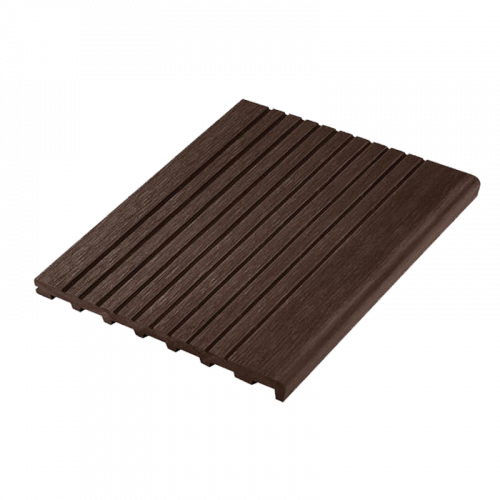 Ступень UnoDeck ДПК крупный вельвет Темный орех, 3000x345x23 мм