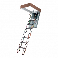 Лестница чердачная Fakro LSF 70x80x280/300 ножничная металлическая, 2 поручня