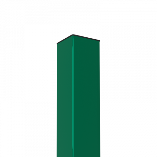 Столб заборный с заглушкой ПВХ Каскад Zn + ППК RAL6005 60x60x3000 мм