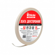 Лента соединительная Docke 15 мм ролик 50 м. двусторонняя самоклеящаяся безосновная