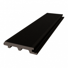 Террасная доска полнотелая ТехноПарк ДПК Черный, 3000x135x28 мм