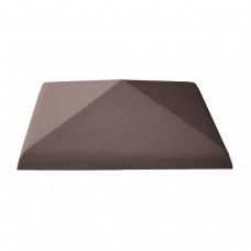 Крышка столба четырехскатная фактура гладкая КС-44 4Бастион 440x440x100 мм Коричневый