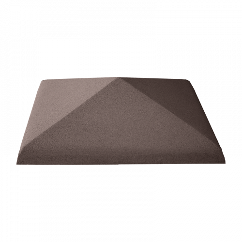 Крышка столба четырехскатная фактура гладкая КС-44 4Бастион 440x440x100 мм Коричневый