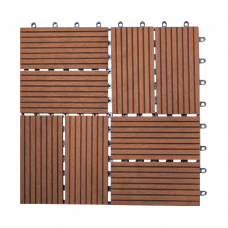 Садовый паркет пустотелый VanDek Special Velvet ДПК вельвет Шоколад, 300x300x22 мм 11 шт.