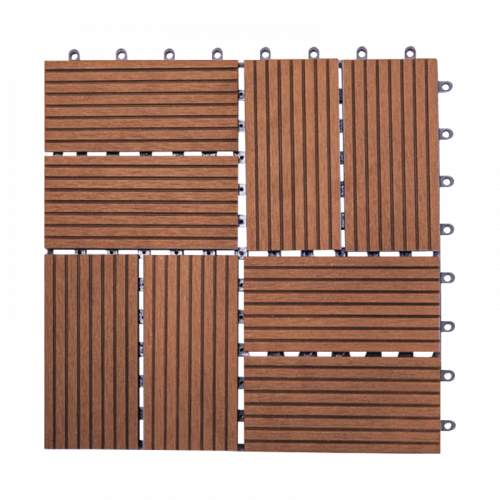 Садовый паркет пустотелый VanDek Special Velvet ДПК вельвет Шоколад, 300x300x22 мм 11 шт.