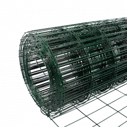 Сетка сварная Каскад Zn + ПВХ RAL6005 ячейка 75x100 1500 мм x 15 м