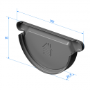 Заглушка желоба Docke STAL PREMIUM D125 RAL8017 Каштан Заглушка желоба Docke STAL PREMIUM D125 RAL8017 Каштан