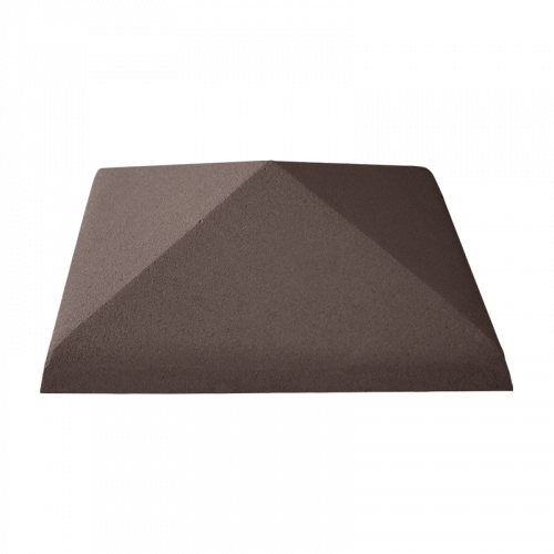 Крышка столба четырехскатная фактура гладкая КС-35 4Бастион 350x350x120 мм Коричневый