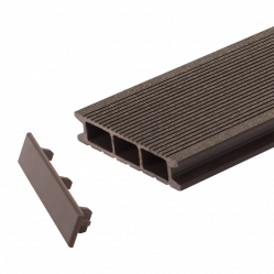 Заглушка торцевая GRINDERDECO пластик гладкая Шоколад, 125x25x3 мм 10 шт.
