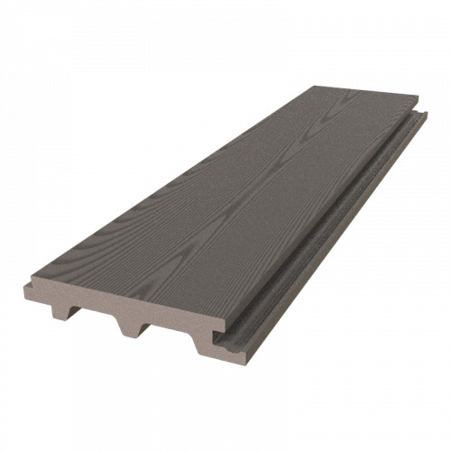 Террасная доска полнотелая ТехноПарк ДПК Графит, 4000x135x28 мм