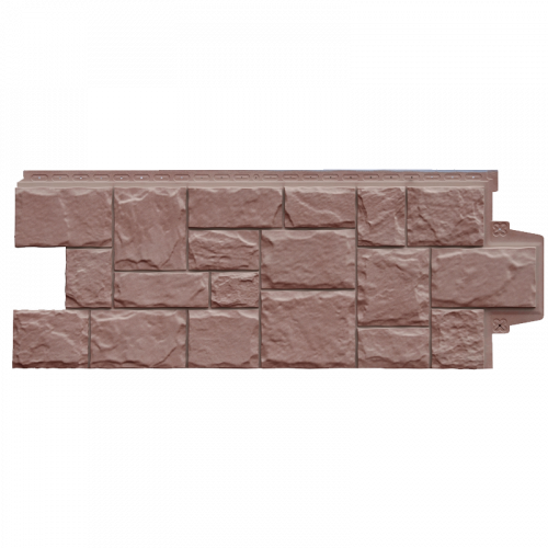 Фасадная панель Grand Line Крупный камень Design Plus Миндаль