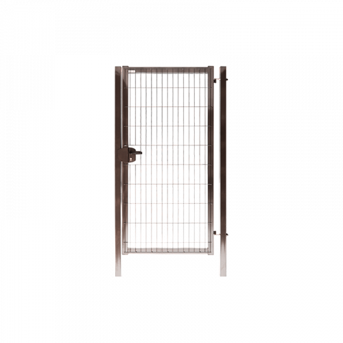 Калитка с замком с наполнением из сварной сетки Grand Line 3D Medium PE RAL8017 ячейка 55x200 1000x1530 мм