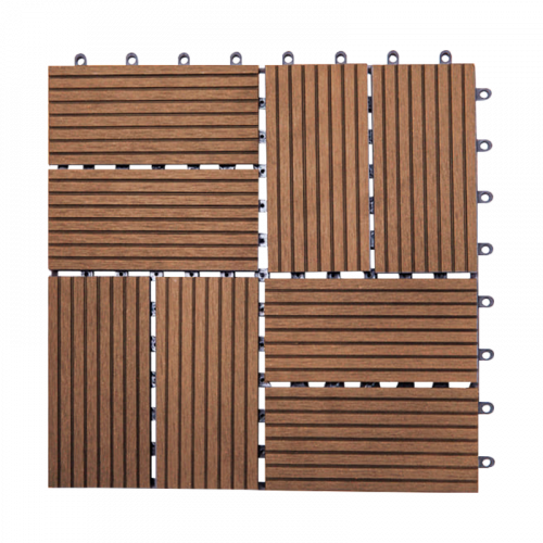 Садовый паркет пустотелый VanDek Special Velvet ДПК вельвет Венге, 300x300x22 мм 11 шт.