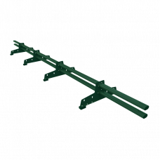 Снегозадержатель трубчатый D-Bork PREMIUM RAL6005 для металлочерепицы сечение овальное 45x25 мм 3000 мм