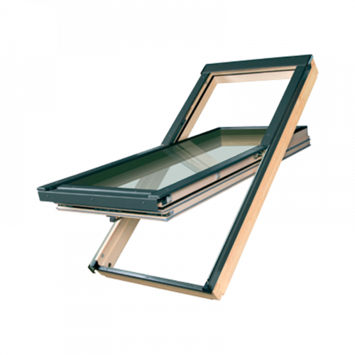 Окно мансардное суперэнергосберегающее Fakro LUX 78x140 двухкамерное ручка снизу FTT U6 Thermo