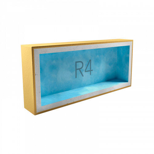 Подрозетник Techno Sonus АкустикГипс Box R4 звукоизоляционный 4 секции 340x120 45 мм