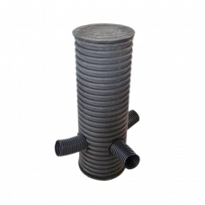 Колодец дренажный смотровой Ø400 /343 мм отводы Ø160 1,0 м FD-Plast Черный