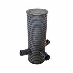 Колодец дренажный смотровой Ø400 /343 мм отводы Ø160 1,0 м FD-Plast Черный