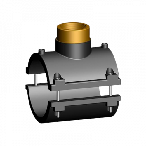 Патрубок-накладка электросварная с выходом на резьбу D110x2" SDR11 Eurostandard