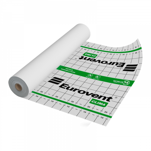 Мембрана Евровент (Eurovent) CLIMA гидро-ветрозащитная активная 85 г/м² 75 м²