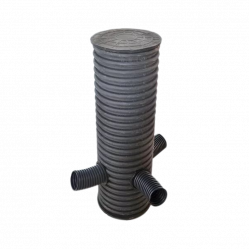 Колодец дренажный смотровой Ø315 /271 мм отводы Ø110 1,0 м FD-Plast Черный