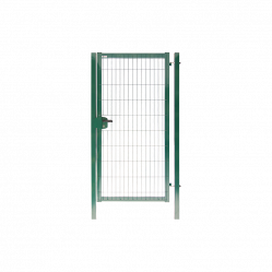 Калитка с замком с наполнением из сварной сетки Grand Line 3D Medium PE RAL6005 ячейка 55x200 1000x2030 мм