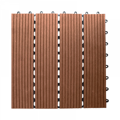 Садовый паркет пустотелый VanDek Original Velvet ДПК вельвет Шоколад, 300x300x22 мм 11 шт.