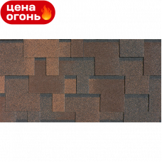 Гибкая черепица Kerabit Лапландия Тетра L Мокка SBS-битум 3 м²