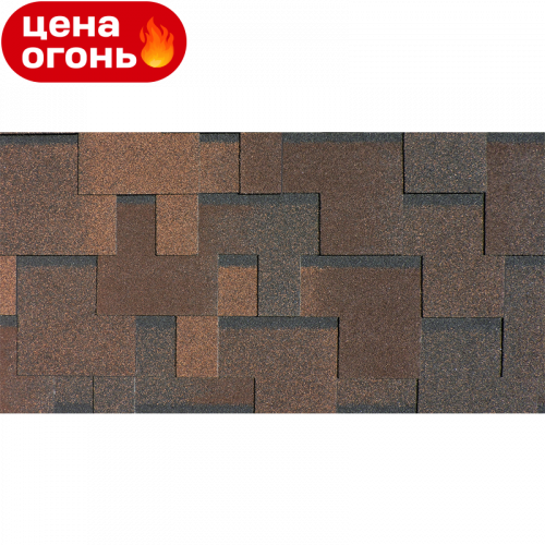 Гибкая черепица Kerabit Лапландия Тетра L Мокка SBS-битум 3 м²