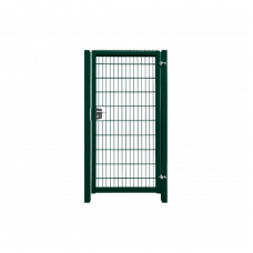 Калитка с замком с наполнением из сварной сетки Grand Line 2D Bastion PE RAL6005 ячейка 55x200 1000x2030 мм