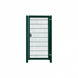 Калитка с замком с наполнением из сварной сетки Grand Line 2D Bastion PE RAL6005 ячейка 55x200 1000x2030 мм