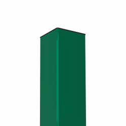 Столб заборный с заглушкой ПВХ Каскад Zn + ППК RAL6005 80x80x3000 мм