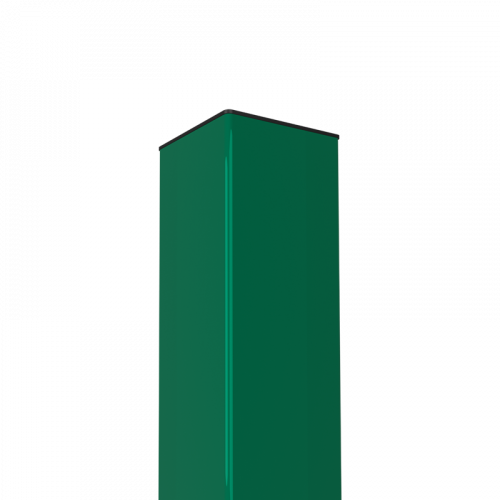 Столб заборный с заглушкой ПВХ Каскад Zn + ППК RAL6005 80x80x3000 мм