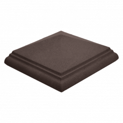 Крышка столба четырехскатная с карнизом фактура гладкая КС-40 4Бастион 400x400x100 мм Коричневый