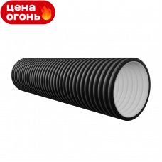 Труба в канаву гофрированная двустенная под заезд Ø400 /349 мм SN6 3 м Полимер Черный
